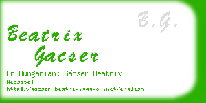 beatrix gacser business card